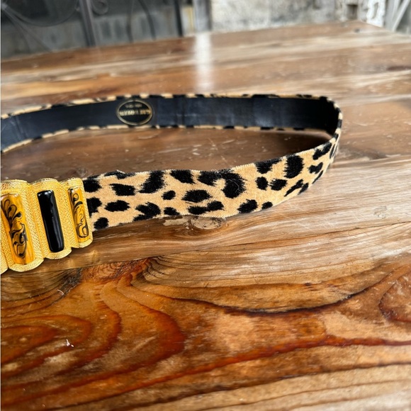 Vintage belt leopard belt cheetah belt Gay Boyer adjustable jeweled belt main image 4